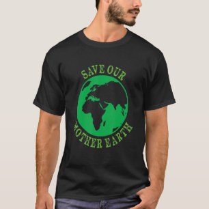Earth Planet Safe Wereldbol Vegan Vegetarian Moede T-shirt