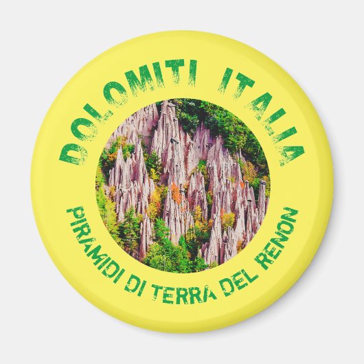 Earth pyramiden van Zuid-Tirol, Italië. Magneet (Voorkant)