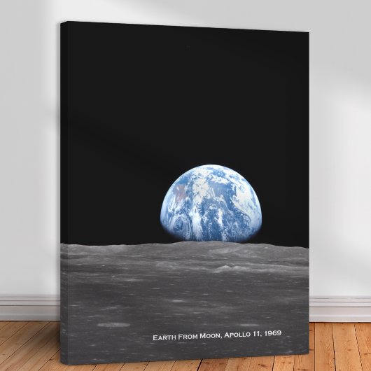 Earth Rising Over Moon, Apollo 11, 1969 Canvas Afdruk