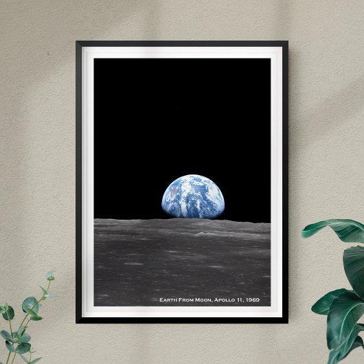 Earth Rising Over Moon, Apollo 11, 1969 Poster