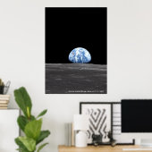 Earth Rising Over Moon, Apollo 11, 1969 Poster (Thuiskantoor)