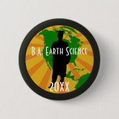 Earth Science Afstuderen badge (mannelijk) Ronde Button 5,7 Cm (Voorkant)