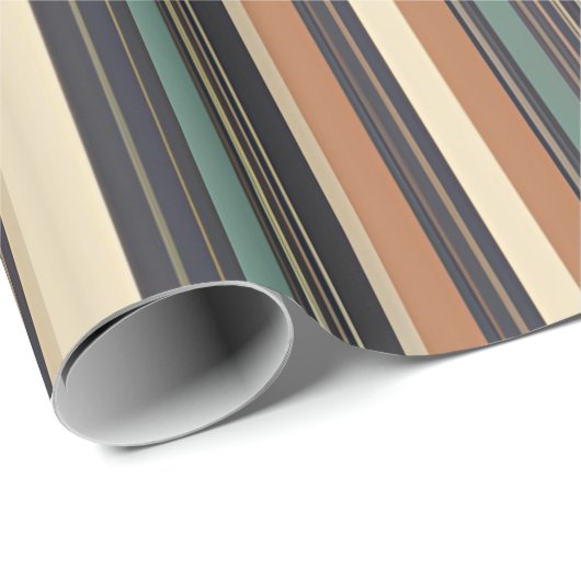 Earth Stripes Midcentury Modern Gift Wrap Cadeaupapier (Rol Hoek)