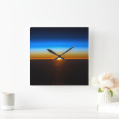 Earth Sunrise vanaf de rand van de Space Square Cl Vierkante Klok (Huis)