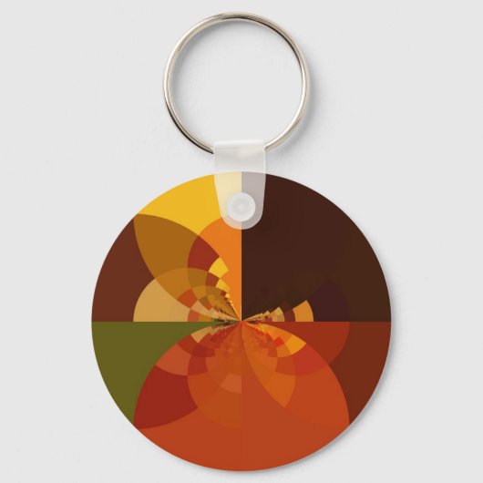 Earth Tone Abstracte Kleurenkunst Print Design Sleutelhanger (Voorkant)
