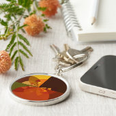 Earth Tone Abstracte Kleurenkunst Print Design Sleutelhanger (Zijkant)