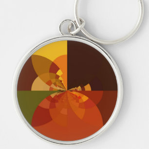 Earth Tone Abstracte Kleurenkunst Print Design Sleutelhanger