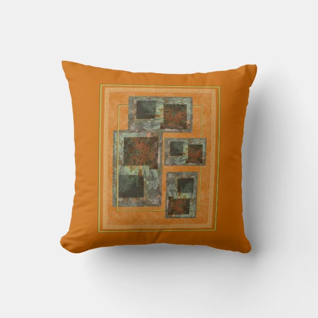 Earth Tone Abstrait American MoJo Coussin (Recto)