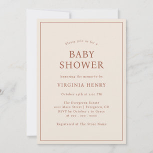Earth Tone Baby shower uitnodiging