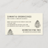 Earth Tone Beige Forest Tree Rustic Pine Cone Visitekaartje (Achterkant)