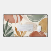 Earth Tone Boho Botanical Abstract Shapes (Clavier et souris)