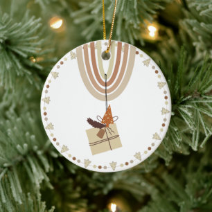 Earth Tone Boho Rainbow Arch Gift Tree Ornament