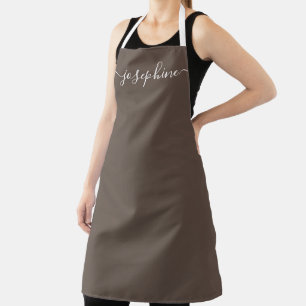 Earth tone brown Chic Elegant script Name Schort