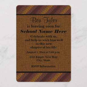 Earth Tone Brown Rust "off to College" nodigt u ui Kaart