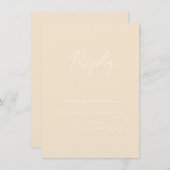 Earth Tone Champagne RSVP Weddenschap Informatiekaartje (Voorkant / Achterkant)