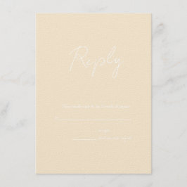 Earth Tone Champagne RSVP Weddenschap Informatiekaartje