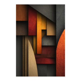 Earth Tone Geometric Layers Abstract Foto Afdruk