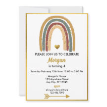 Earth Tone Gouden Glitter Boho Regenboog Verjaarda