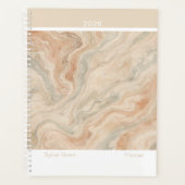 Earth Tone Marble Modern Large Planner (Voorkant)