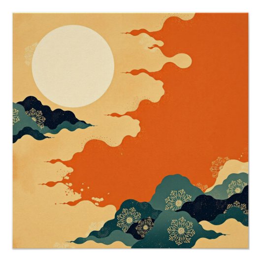 Earth Tone Minimalist Japandi Zen Vibes Perfect Poster (Voorkant)
