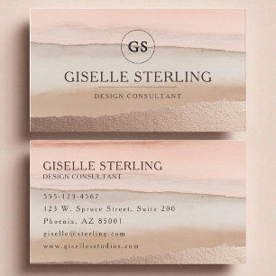 Earth Tone Monogram Boho Terracotta Waterverf Visitekaartje