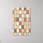 Earth Tone Organic Tile Weave Canvas Afdruk (Voorkant)