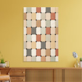 Earth Tone Organic Tile Weave Canvas Afdruk (Insitu (Woonkamer))