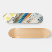 Earth Tone Rainbow Brushstroke Abstract Skateboard (Horz)