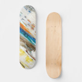 Earth Tone Rainbow Brushstroke Abstract Skateboard (Recto)