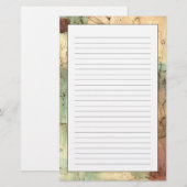 Earth Tone-schildering met gekraakt oppervlak Briefpapier (Voorkant / Achterkant)