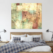 Earth Tone-schildering met gekraakt oppervlak Canvas Afdruk (Insitu (Slaapkamer))