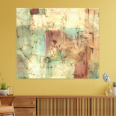 Earth Tone-schildering met gekraakt oppervlak Canvas Afdruk (Insitu (Woonkamer))