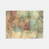 Earth Tone-schildering met gekraakt oppervlak Fleece Deken (Voorkant (Horizontaal))