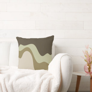 Earth Tone Waves Abstract Art Sierkussen