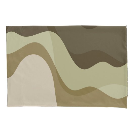 Earth Tone Waves Abstract Art Sierkussen Kussensloop (Voorkant-Links)