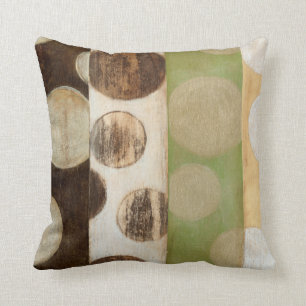 Earth Tone Wood Panel Painting with Circles Kussen