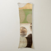 Earth Tone Wood Panel Painting with Circles Lichaamskussen (Voorkant Verticaal)