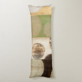 Earth Tone Wood Panel Painting with Circles Lichaamskussen (Achterkant (Verticaal))