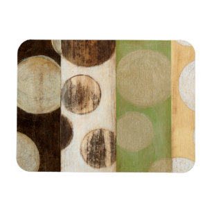 Earth Tone Wood Panel Painting with Circles Magneet