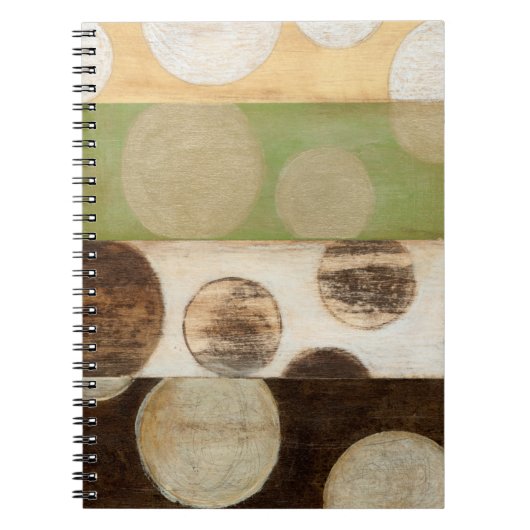 Earth Tone Wood Panel Painting with Circles Notitieboek (Voorkant)