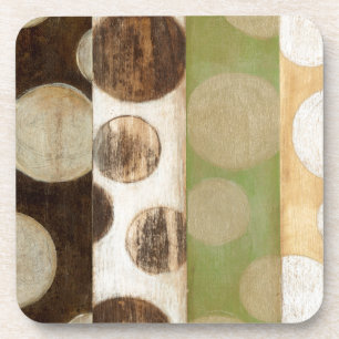 Earth Tone Wood Panel Painting with Circles Onderzetter