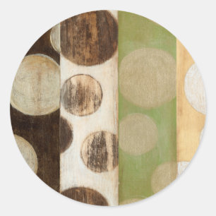 Earth Tone Wood Panel Painting with Circles Ronde Sticker