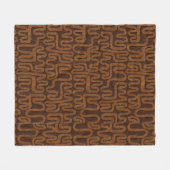Earth-Toned Kuba Cloth Geometrische fleece deken (Voorkant (Horizontaal))