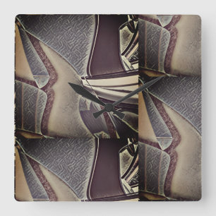 Earth Toned Modern Abstract Vierkante Klok