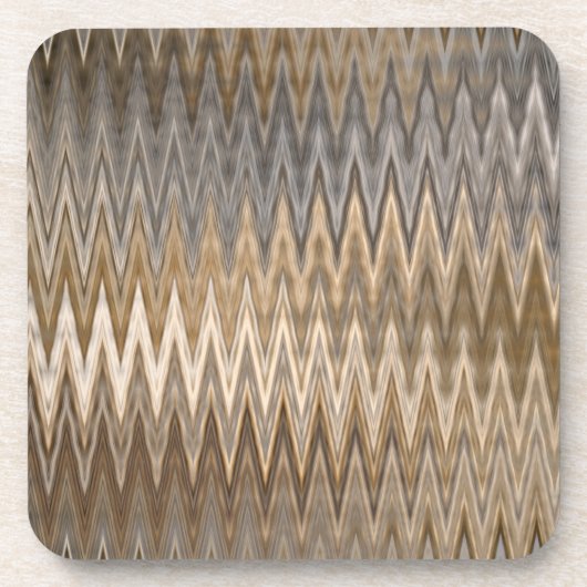 Earth Toned Wavy Pattern Bier Onderzetter (Voorkant)