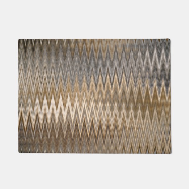 Earth Toned Wavy Pattern Deurmat (Voorkant)