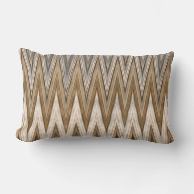Earth Toned Wavy Pattern Kussen (Voorkant)