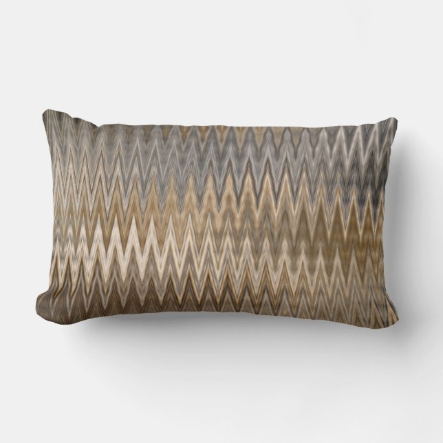 Earth Toned Wavy Pattern Kussen (Voorkant)