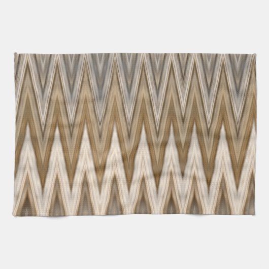 Earth Toned Wavy Pattern Theedoek (Horizontaal)