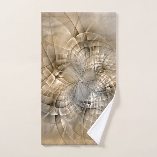 Earth Tones Abstract Modern Fractal Art Texture Bad Handdoek (Handdoek)